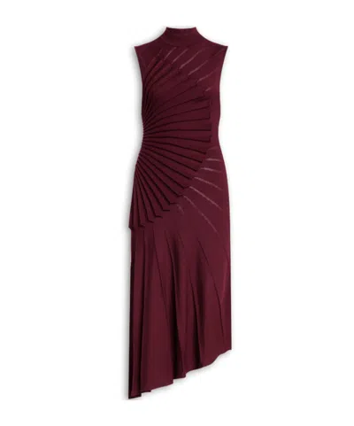 Alaïa Sculpting Wool Dress In Brown