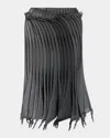 Alaïa Sculptural Pleated Midi Skirt In Multi