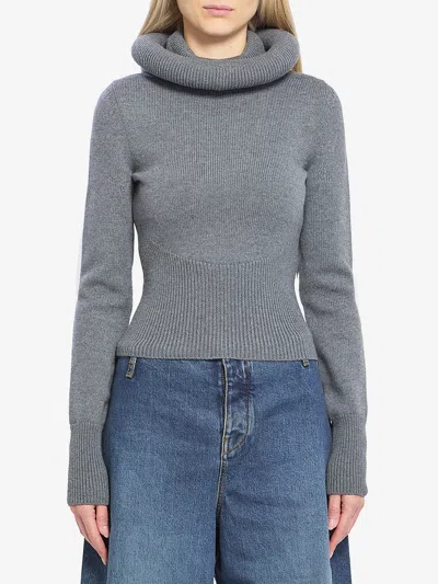 Alaïa Modern Pullover Sculptural Hood In Gray