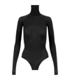 Alaïa Womens Alaia Second Skin Rhinestone Woven-blend Body In Black