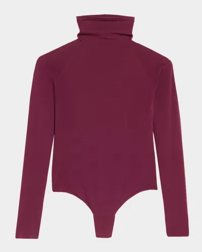 Alaïa Second Skin Bodysuit In Burgundy