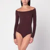 Alaïa Second Skin Brown Bodysuit In Brown