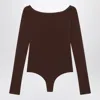 Alaïa Alaia Second Skin Brown Bodysuit Women In Brown