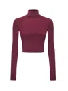 Alaïa Second-skin Cropped Top In Purple