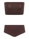 Alaïa Second Skin Effect Mesh Lingerie Set In Brown