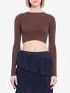 Alaïa Secondskin Effect Crop Top In Brown