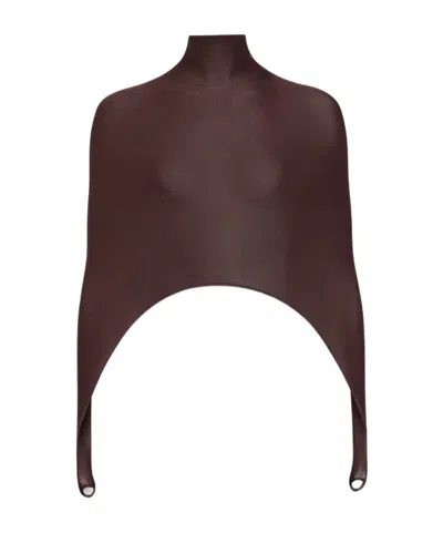 Alaïa Second-skin Tension Top In Brown