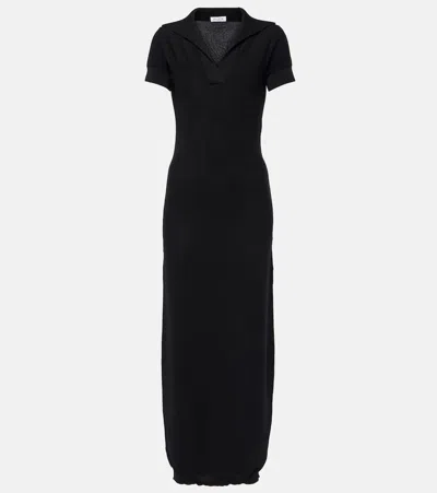 Alaïa Semi-sheer Polo Dress In Black