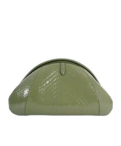 Alaïa Semi-circular Clutch In Military Green