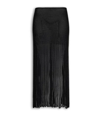 Alaïa Semi-sheer Maxi Skirt In Black