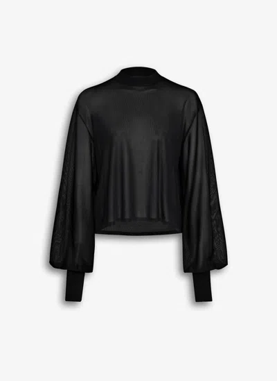 Alaïa Alaia Semi-sheer Viscose Oversized Sweater In Black