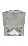 Alaïa Alaia Womens Argent Sequin-embellished Twist-pattern Stretch-woven Top In Silver