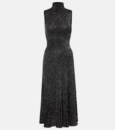 Alaïa Sequined Midi Dress In Black