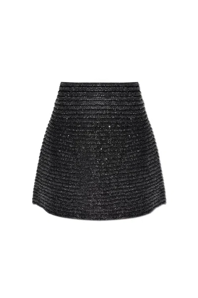 Alaïa Sequined Mini Skirt In Black