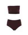 Alaïa Second Skin Effect Mesh Lingerie Set In Brown