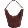 Alaïa Shape Leather Shoulder Bag In Rouge Grenat