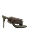 Alaïa Alaia Boudoir 90 Shearling-trimmed Suede Mules In Brown
