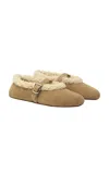 Alaïa Shearling-lined Suede Ballet Flats In Brown
