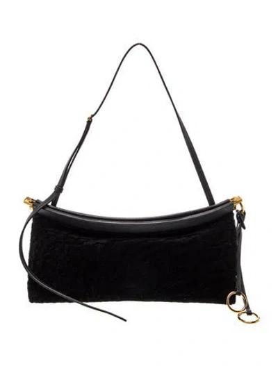 Pre-owned Alaïa Shearling Shoulder Bag In Black
