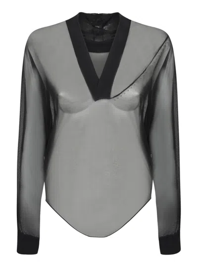 Alaïa Sheer Black Body Hoody