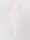 Alaïa Sheer Boat Neck Kaftan Dress With Splits In White
