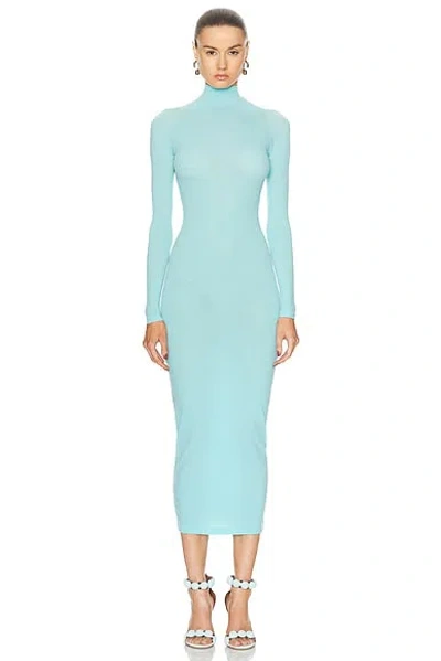 Alaïa Sheer Dress In Turquoise