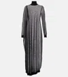 Alaïa Sheer High-neck Maxi Dress In Noir Alaia