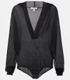 Alaïa Womens Noir Alaia Hooded Long-sleeves Knitted Bodysuit In Black