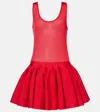 Alaïa Sheer Knitted Minidress In Red