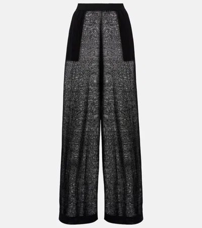Alaïa Sheer Linen And Silk Wide-leg Pants