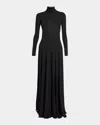 Alaïa Sheer Open-back Turtleneck Jumpsuit In Black
