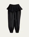 Alaïa Sheer Peplum Pants In Noir Alaia