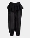 Alaïa Sheer Peplum Pants In Noir Alaia