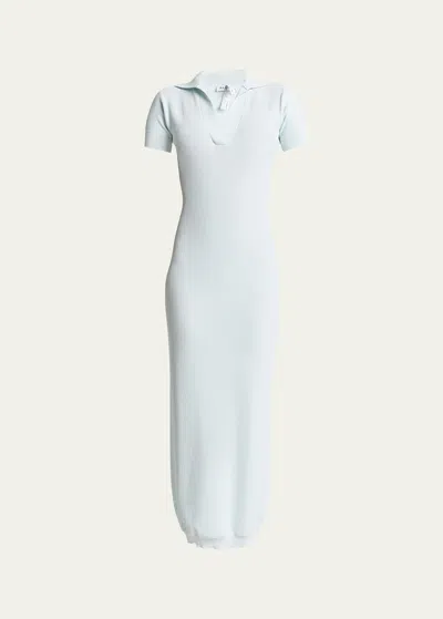 Alaïa Sheer Polo Midi Dress In Menthe