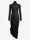 Alaïa Ruched Midi Dress In Black