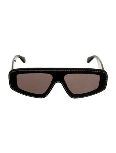 Pre-owned Alaïa Shield Mirrored Sunglasses In Black