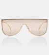 Alaïa Shield Sunglasses In Gold