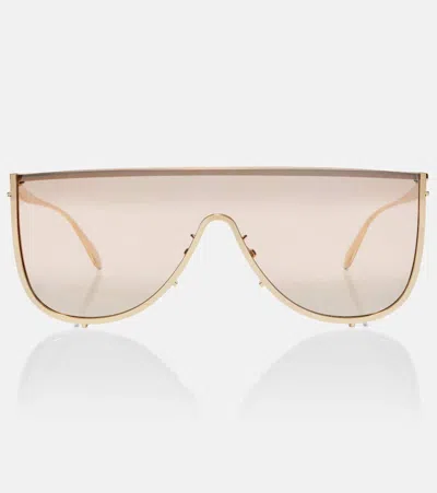 Alaïa Shield Sunglasses In Gold