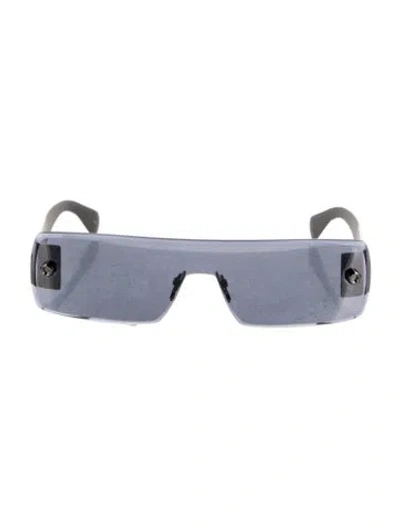 Pre-owned Alaïa Shield Tinted Sunglasses In Silver