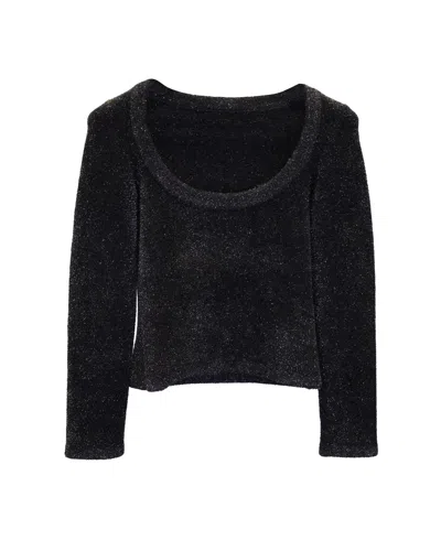 Alaïa Alaia Shimmering Sweater In Black Polyamide