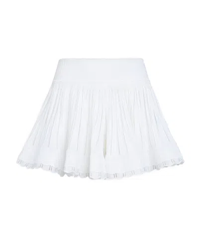Alaïa Knitted Crinoline Shorts In White