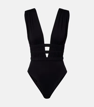Alaïa Shirred Bodysuit In Black