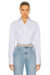 Alaïa Shirt Bodysuit In Blanc & Bleu