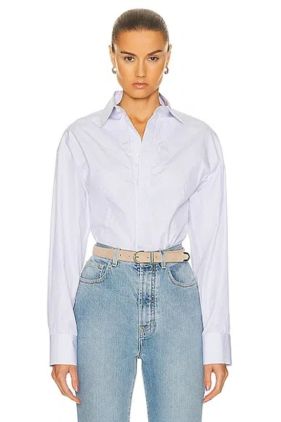 Alaïa Shirt Bodysuit In Blanc & Bleu