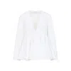 Alaïa Flare Cotton Shirt Pleated Hem In White