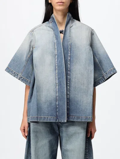 Alaïa Shirt Woman Color Denim In Blue