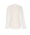 Alaïa Alaia Women Round Blouse In Linen Blend In Nude