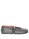 Alaïa Embellished Leather Ballet Flats In Black