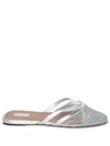 Alaïa Silver Fishnet Thong Mules In Multi