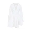 Alaïa Womens Spiral-belt Pleated Cotton-poplin Mini Dress Blanc